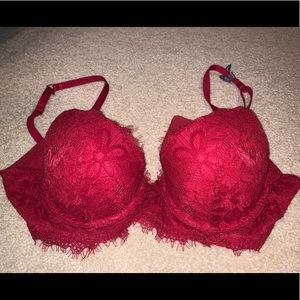lace sexy red push up bra